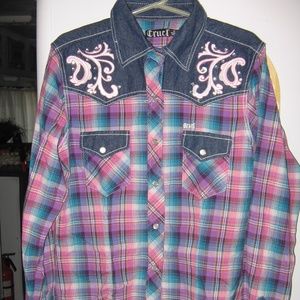 Cruel Girls gradient flannel shirt